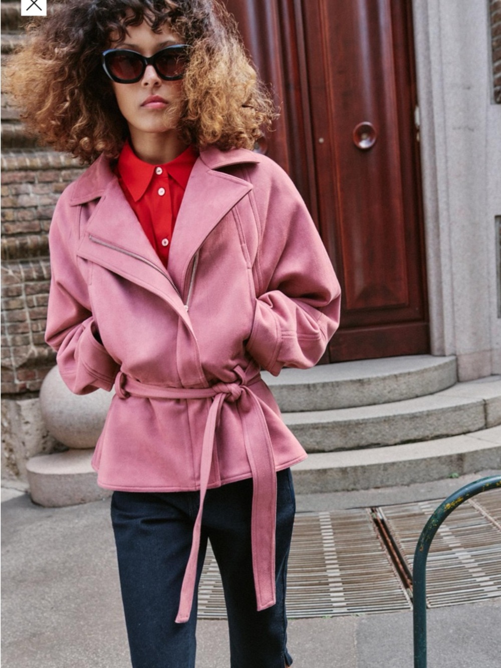 NWT Zara Faux Suede Belted Jacket